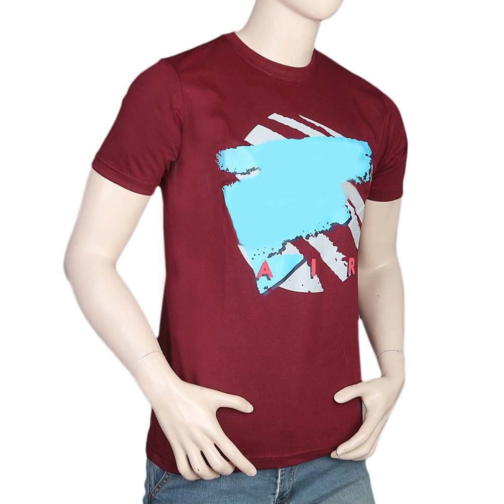 Men's Half Sleeves Round Neck T-Shirt - Maroon, Men, T-Shirts And Polos, Chase Value, Chase Value