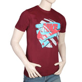 Men's Half Sleeves Round Neck T-Shirt - Maroon, Men, T-Shirts And Polos, Chase Value, Chase Value
