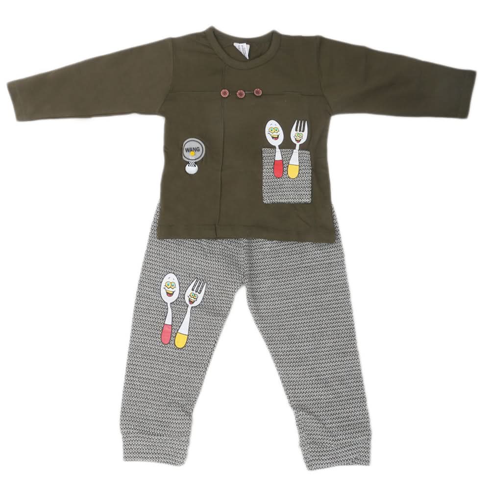 Boys Full Sleeves Suit - Dark Green, Kids, Boys Sets And Suits, Chase Value, Chase Value