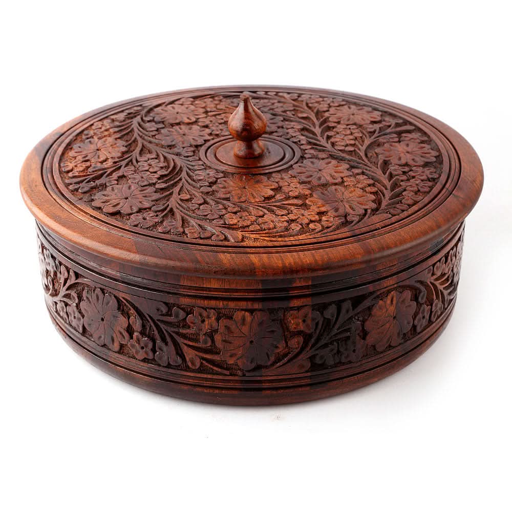 Hand Made Wooden Hotpot With Carving Work, Home & Lifestyle, Decoration, Chase Value, Chase Value