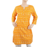 Women's Cotton Printed Kurti - Yellow, Women, Ready Kurtis, Chase Value, Chase Value