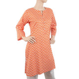 Women's Cotton Printed Kurti - Orange, Women, Ready Kurtis, Chase Value, Chase Value