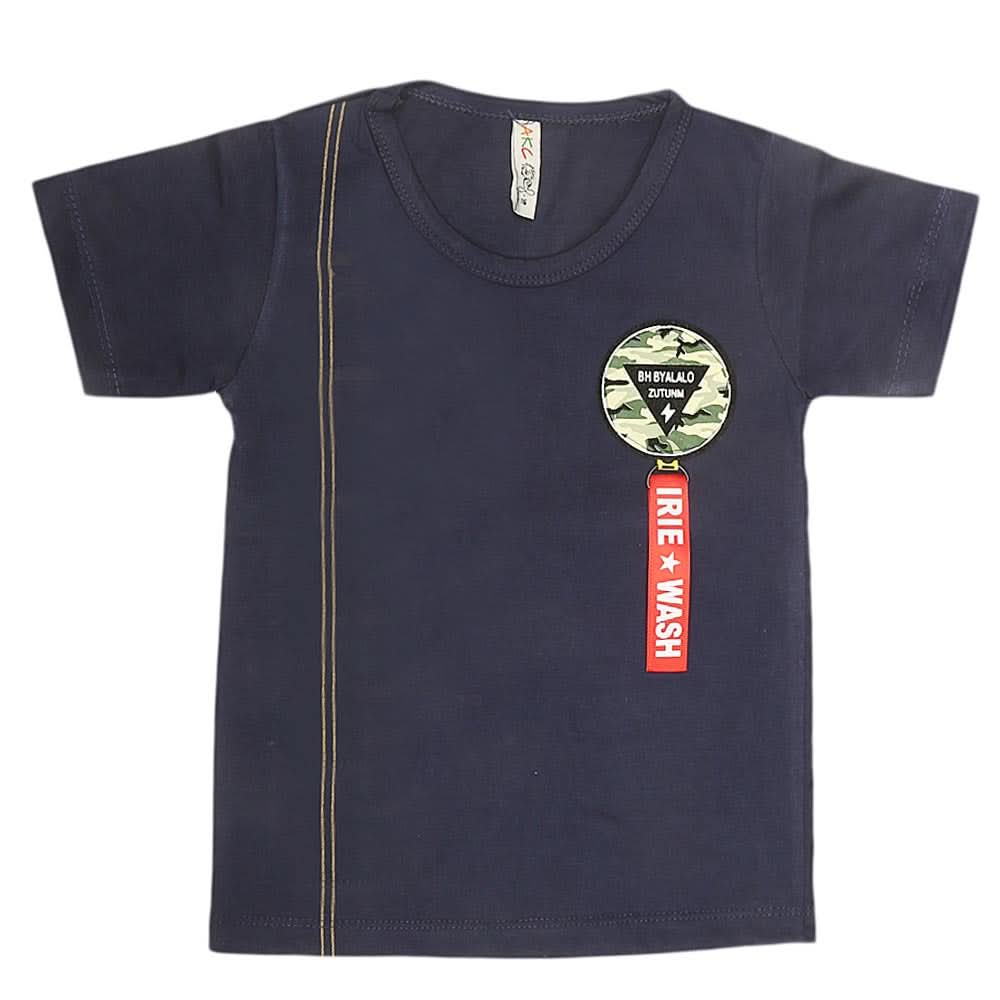 Boys Print T-Shirt - Navy Blue, Kids, Boys T-Shirts, Chase Value, Chase Value