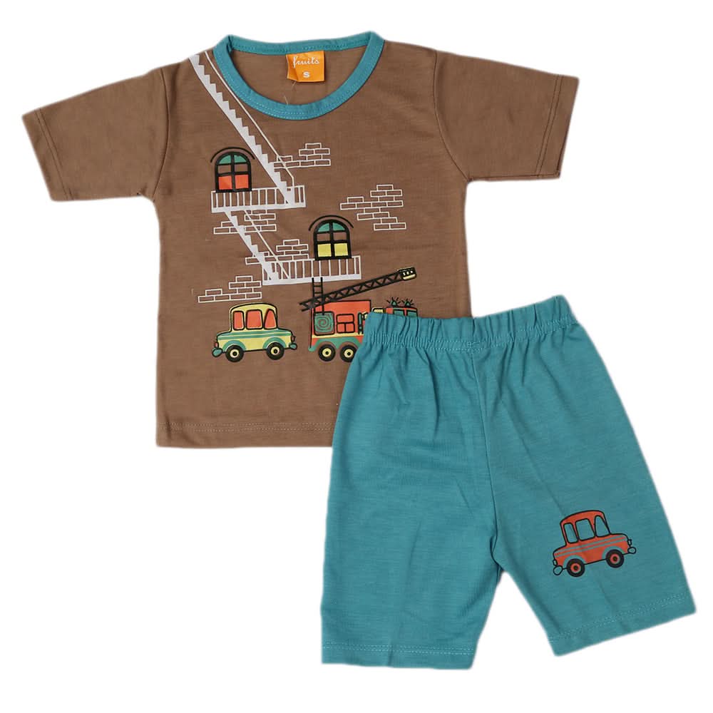 Boys Half Sleeves Suit - Light Brown, Kids, Boys Sets And Suits, Chase Value, Chase Value