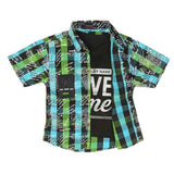 Boys 2 Pcs Check Shirt - Green, Kids, Boys Shirts, Chase Value, Chase Value