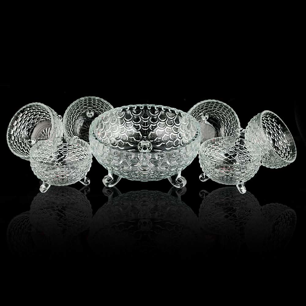 Glass Fruit Bowl Set 7 Pcs, Crockery & Kitchenware, Chase Value, Chase Value