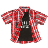 Boys 2 Pcs Check Shirt - Red, Kids, Boys Shirts, Chase Value, Chase Value