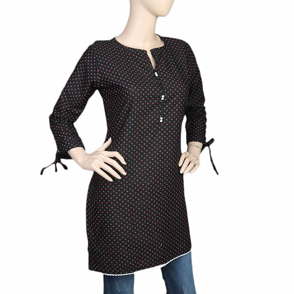 Women's Cotton Kurti - Black, Women, Ready Kurtis, Chase Value, Chase Value