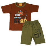 Boys Half Sleeves Suit - Dark Brown, Kids, Boys Sets And Suits, Chase Value, Chase Value