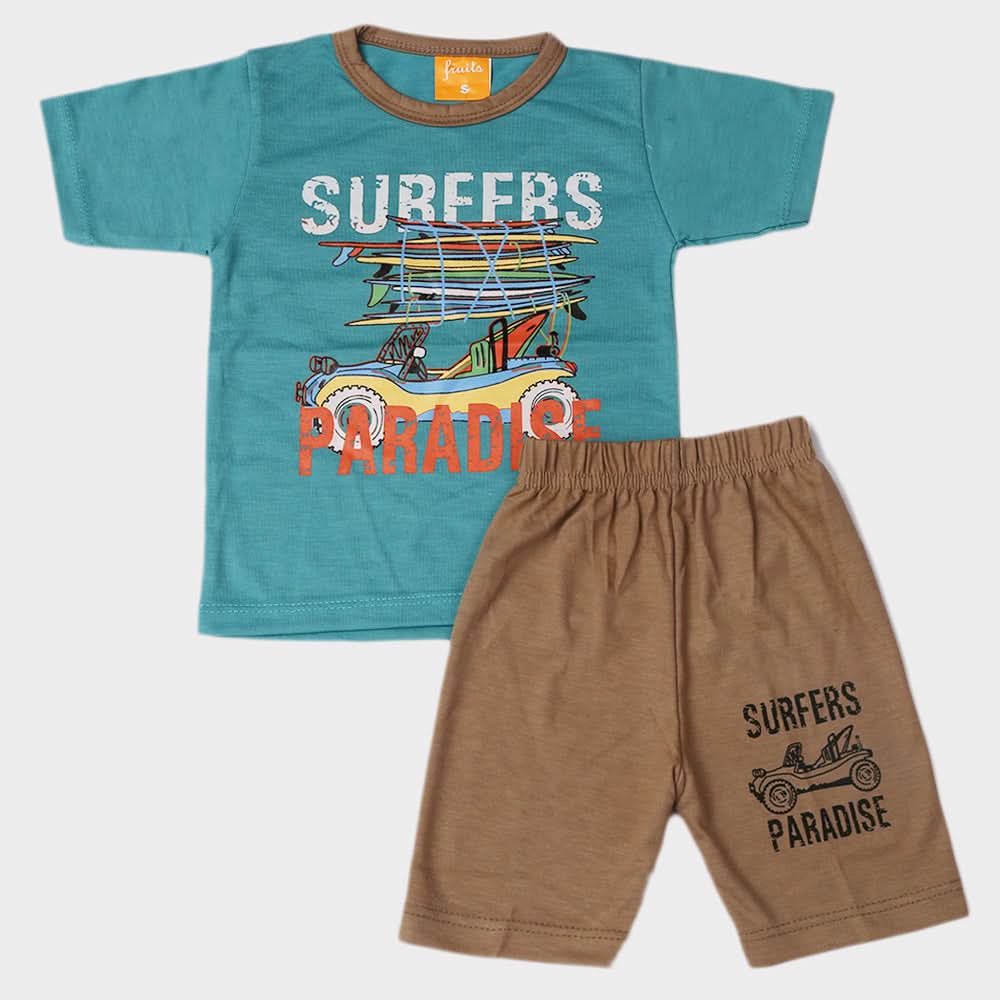 Boys Half Sleeves Suit - Sea Green, Kids, Boys Sets And Suits, Chase Value, Chase Value