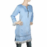 Women's Plain Kurti - Blue, Women, Ready Kurtis, Chase Value, Chase Value