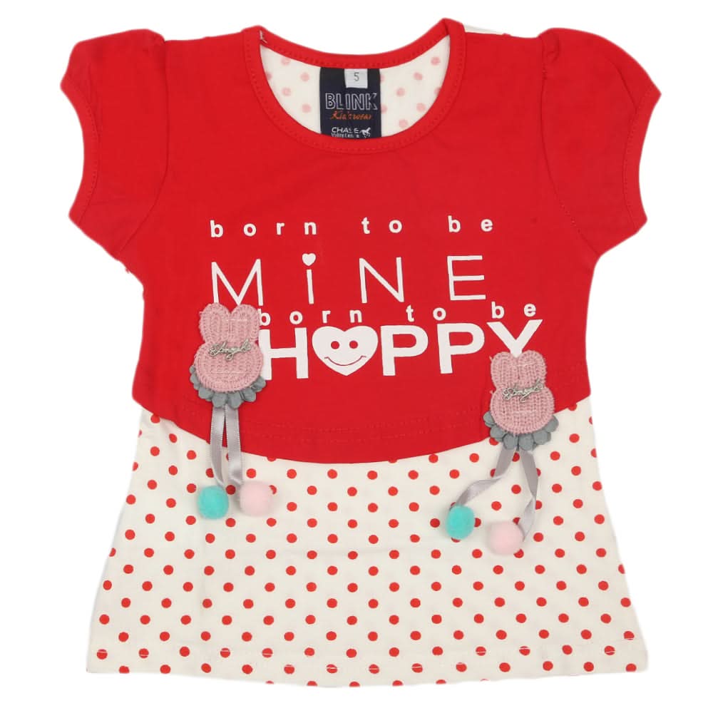 Girls Half Sleeves T-Shirt - Red, Kids, Girls T-Shirts, Chase Value, Chase Value