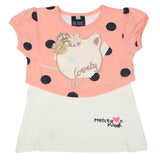 Girls Half Sleeves T-Shirt - Peach, Kids, Girls T-Shirts, Chase Value, Chase Value