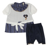 Newborn Girls Half Sleeves Suit - Navy Blue, Newborn Girls Sets & Suits, Chase Value, Chase Value