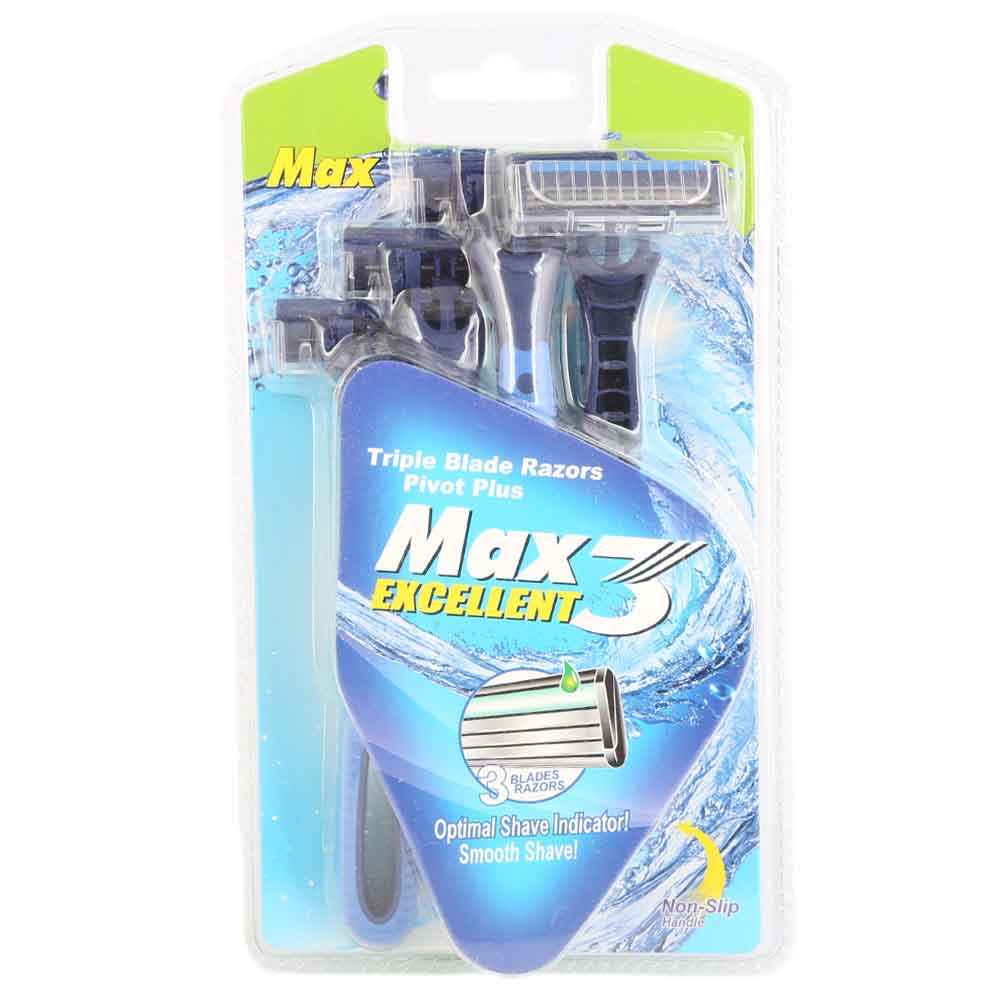 Max Excellent Razor 4 Pcs, Beauty & Personal Care, Razor and Cartridges, Chase Value, Chase Value