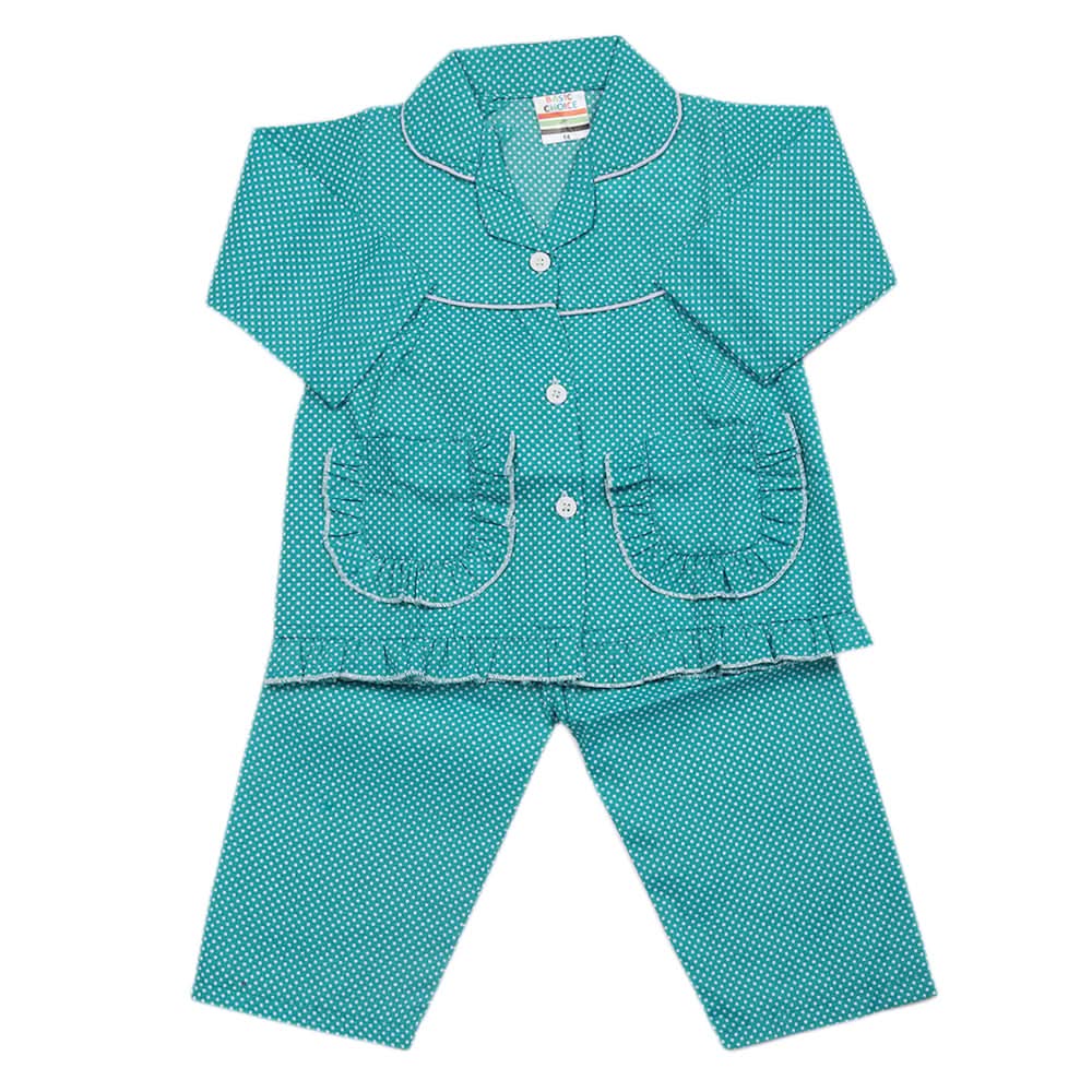 Girls Full Sleeves Night Suit - Sea Green, Kids, Girls Sets And Suits, Chase Value, Chase Value