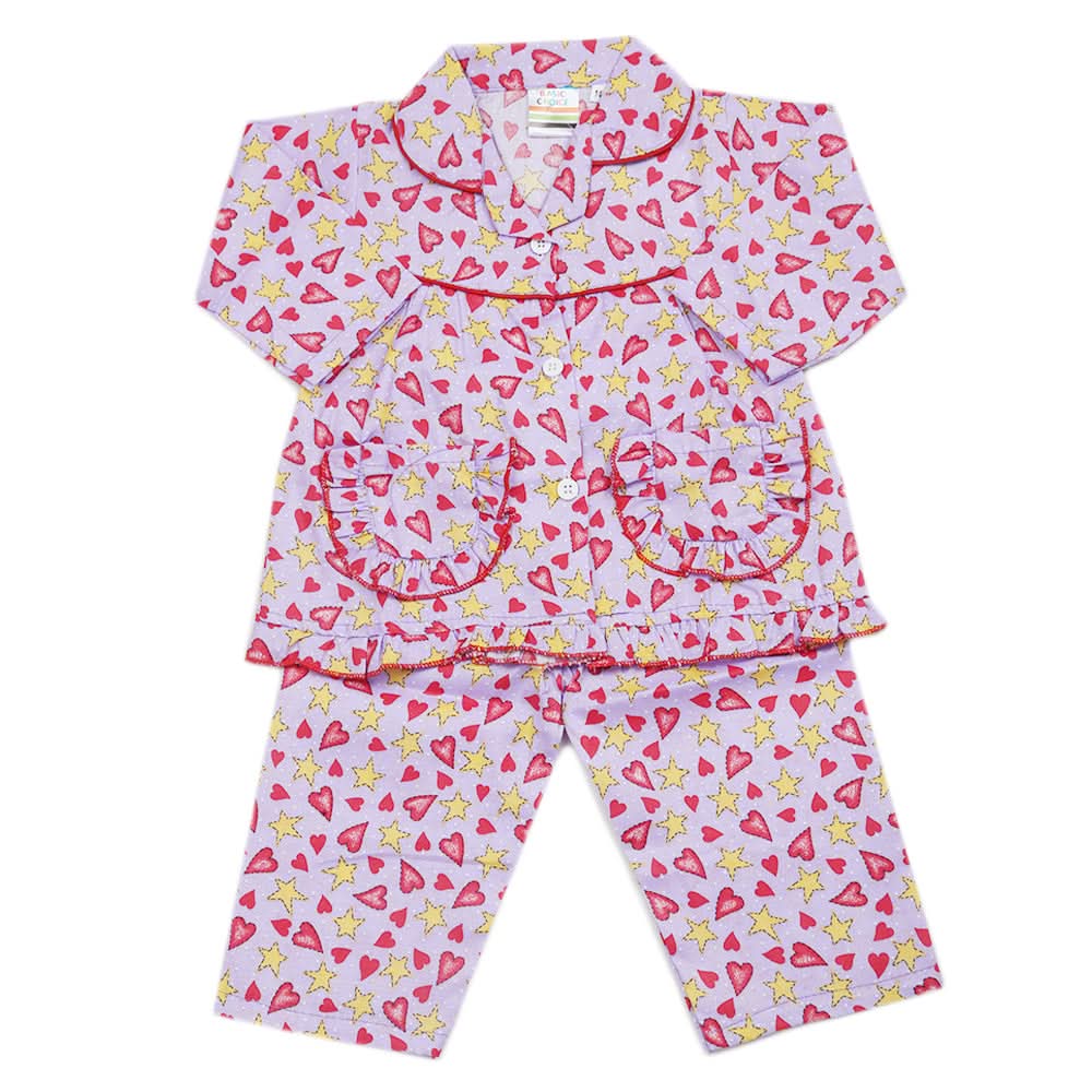 Girls Full Sleeves Night Suit - Purple, Kids, Girls Sets And Suits, Chase Value, Chase Value