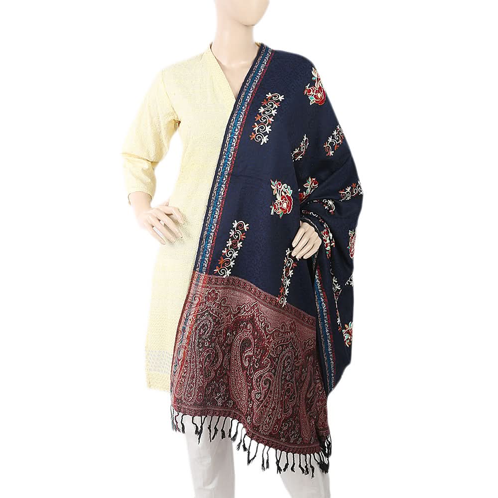 Women's Embroidered Shawl - Navy Blue, Women, Shawls And Scarves, Chase Value, Chase Value