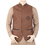 Men's Fancy Jute Waist Coat - Brown, Men, Waist Coats, Chase Value, Chase Value