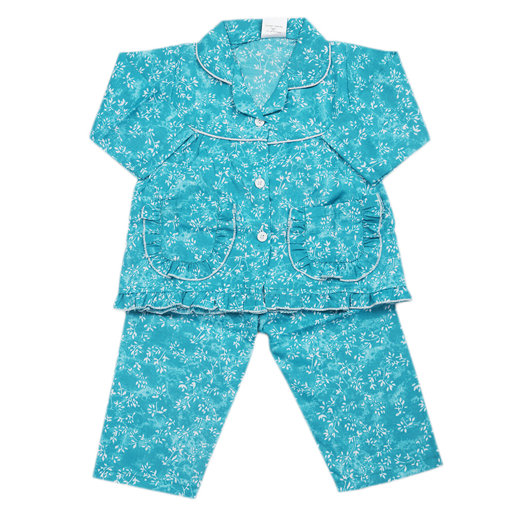 Girls Full Sleeves Night Suit - Sea Green, Kids, Girls Sets And Suits, Chase Value, Chase Value