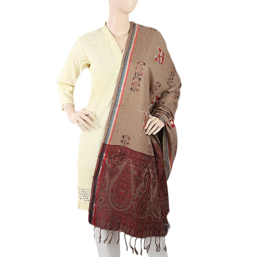 Women's Embroidered Shawl - Light Brown, Women, Shawls And Scarves, Chase Value, Chase Value