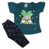 Newborn Girls Half Sleeves Suit - Steel Green, Kids, Newborn Girls Sets And Suits, Chase Value, Chase Value
