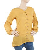 Women's Western Top With Front Button - Yellow, Women, T-Shirts And Tops, Chase Value, Chase Value