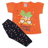 Newborn Girls Half Sleeves Suit - Orange, Kids, Newborn Girls Sets And Suits, Chase Value, Chase Value