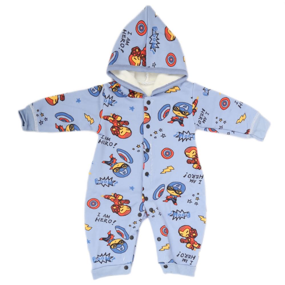 Newborn Boys Full Sleeves Romper - Blue, Kids, NB Boys Rompers, Chase Value, Chase Value