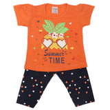 Newborn Girls Half Sleeves Suit - Orange, Kids, Newborn Girls Sets And Suits, Chase Value, Chase Value