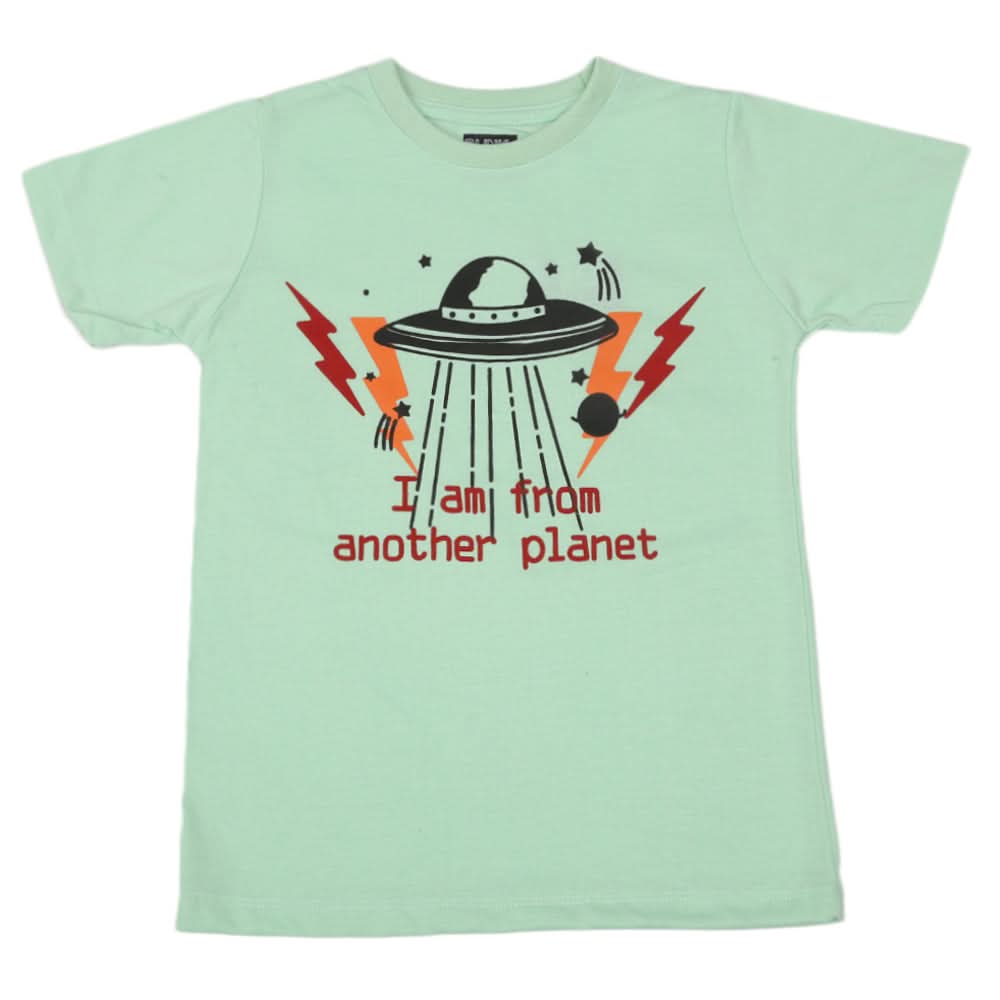Boys Half Sleeves T-Shirt - Light Green, Kids, Boys T-Shirts, Chase Value, Chase Value