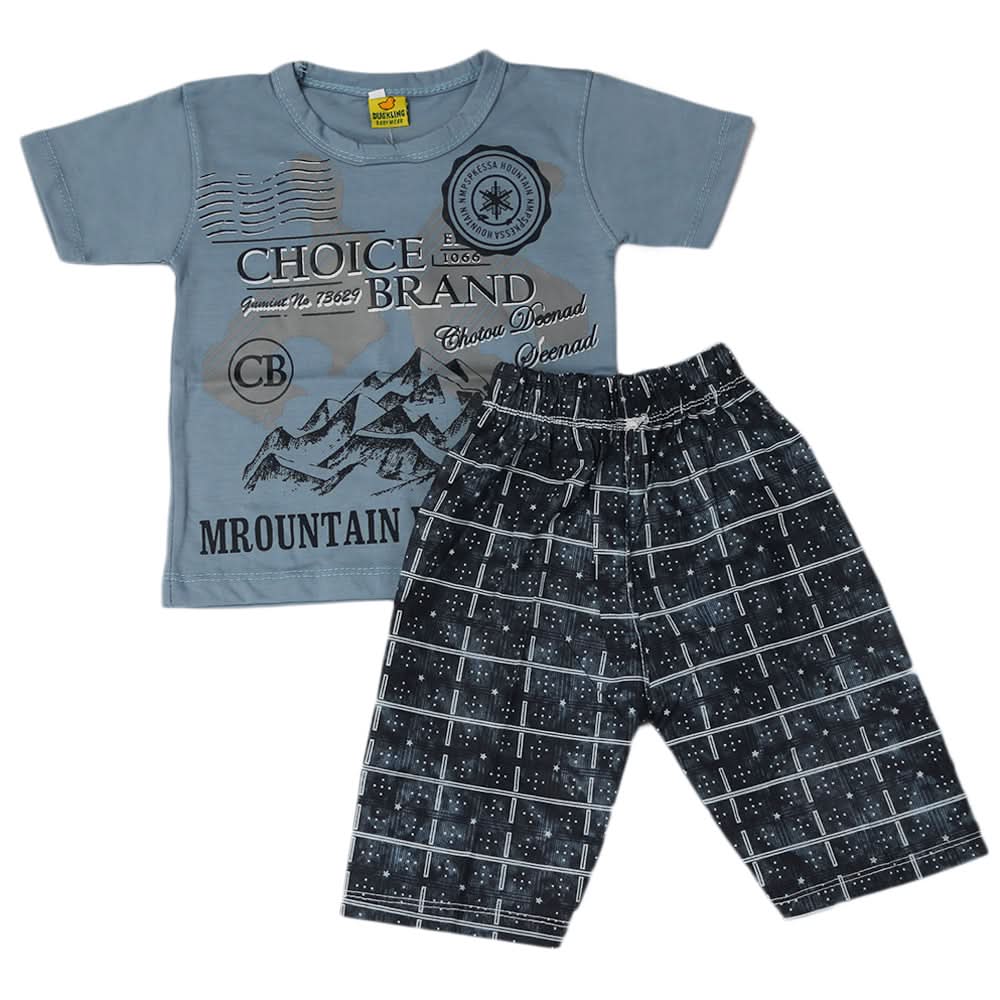 Boys Short Suit - Steel Blue, Kids, Boys Sets And Suits, Chase Value, Chase Value