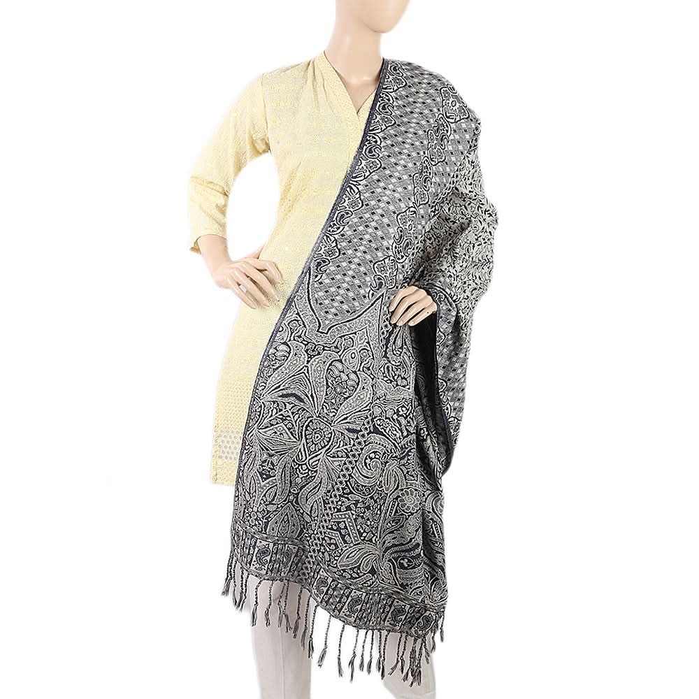 Women's 4 Border Polka Shawl - Navy Blue, Women, Shawls And Scarves, Chase Value, Chase Value