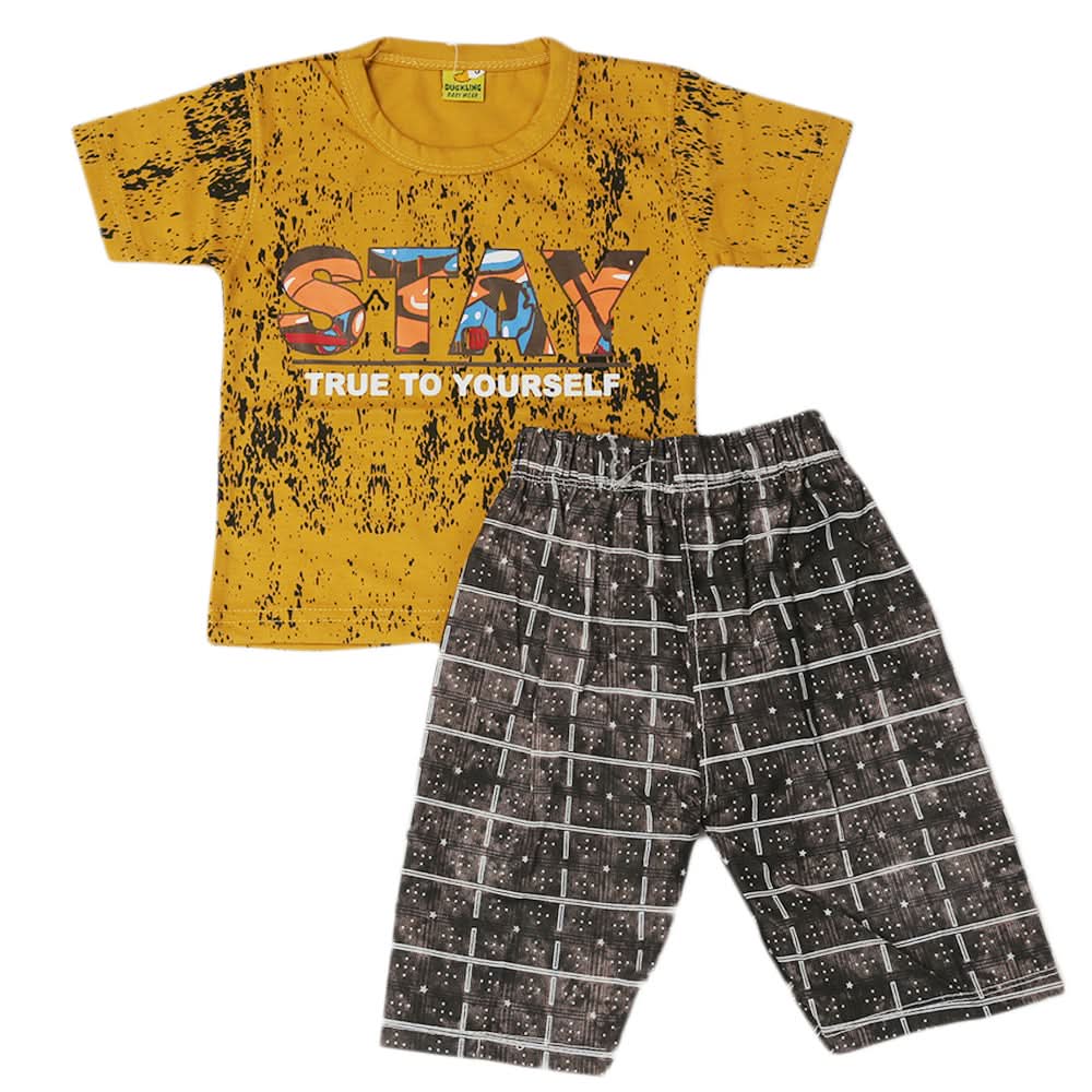Boys Short Suit - Mustard, Kids, Boys Sets And Suits, Chase Value, Chase Value