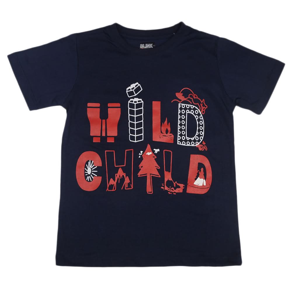 Boys Half Sleeves T-Shirt - Navy Blue, Kids, Boys T-Shirts, Chase Value, Chase Value