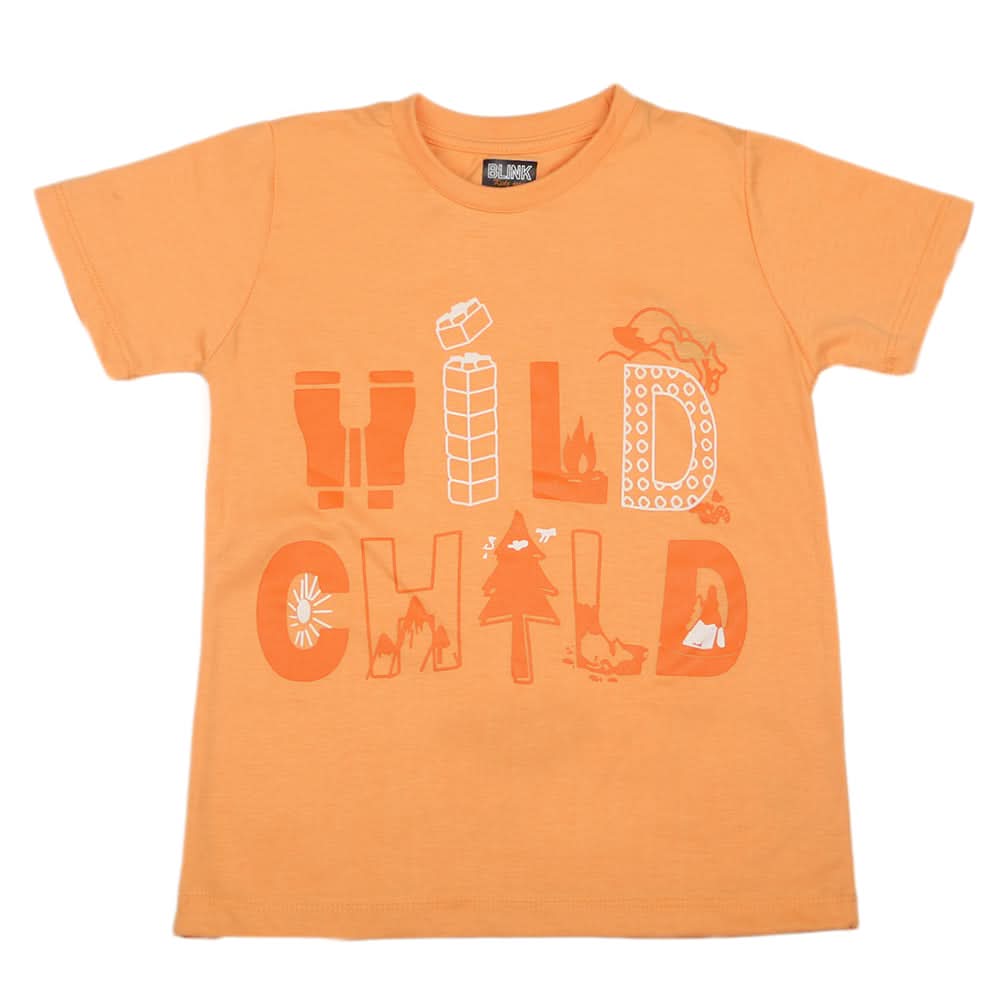 Boys Half Sleeves T-Shirt - Peach, Kids, Boys T-Shirts, Chase Value, Chase Value