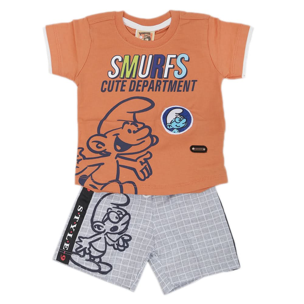 Newborn Boys Half Sleeves Suit - Peach, Kids, Newborn Boys Sets And Suits, Chase Value, Chase Value