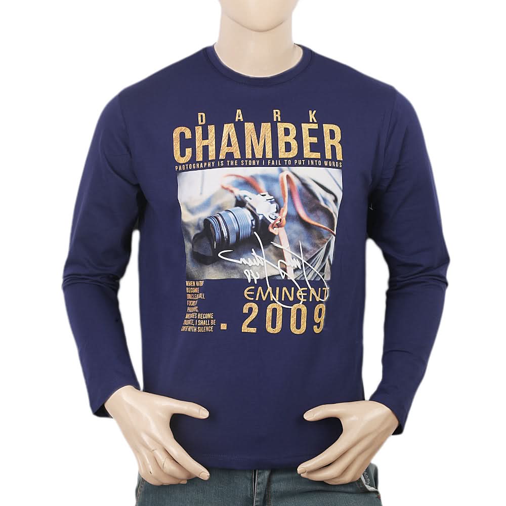 Men's Full Sleeves T-Shirt - Blue, Men, T-Shirts And Polos, Chase Value, Chase Value