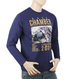 Men's Full Sleeves T-Shirt - Blue, Men, T-Shirts And Polos, Chase Value, Chase Value
