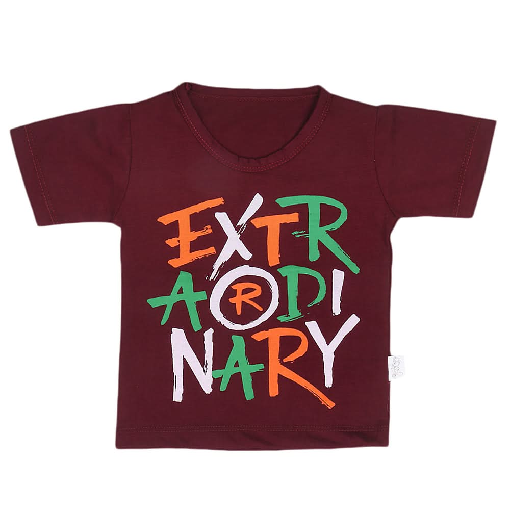 Boys Half Sleeves T-Shirt 14-24 - Maroon, Kids, Boys T-Shirts, Chase Value, Chase Value