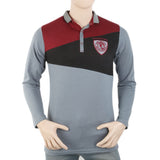 Men's Full Sleeves Fancy Polo T-Shirt - Maroon, Men, T-Shirts And Polos, Chase Value, Chase Value