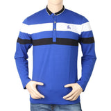 Men's Full Sleeves Sherwani Collor T-Shirt - Royal Blue, Men, T-Shirts And Polos, Chase Value, Chase Value