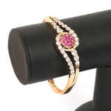 Women's-Xuping Bangles-Golden/Maroon-C, Women, Bangles & Bracelets, Chase Value, Chase Value