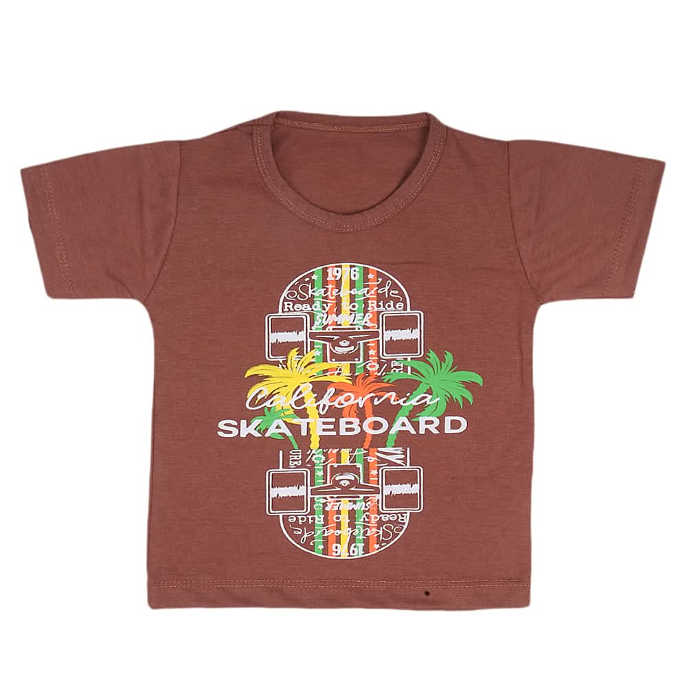Boys Half Sleeves T-Shirt 14-24 - Brown, Kids, Boys T-Shirts, Chase Value, Chase Value