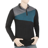 Men's Full Sleeves Fancy Polo T-Shirt - Grey, Men, T-Shirts And Polos, Chase Value, Chase Value