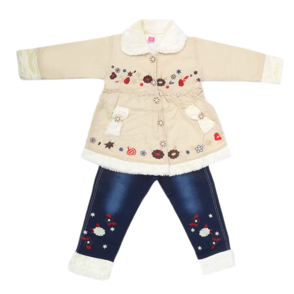 Girls Full Sleeves Pant Suit - Fawn, Kids, Girls Sets And Suits, Chase Value, Chase Value
