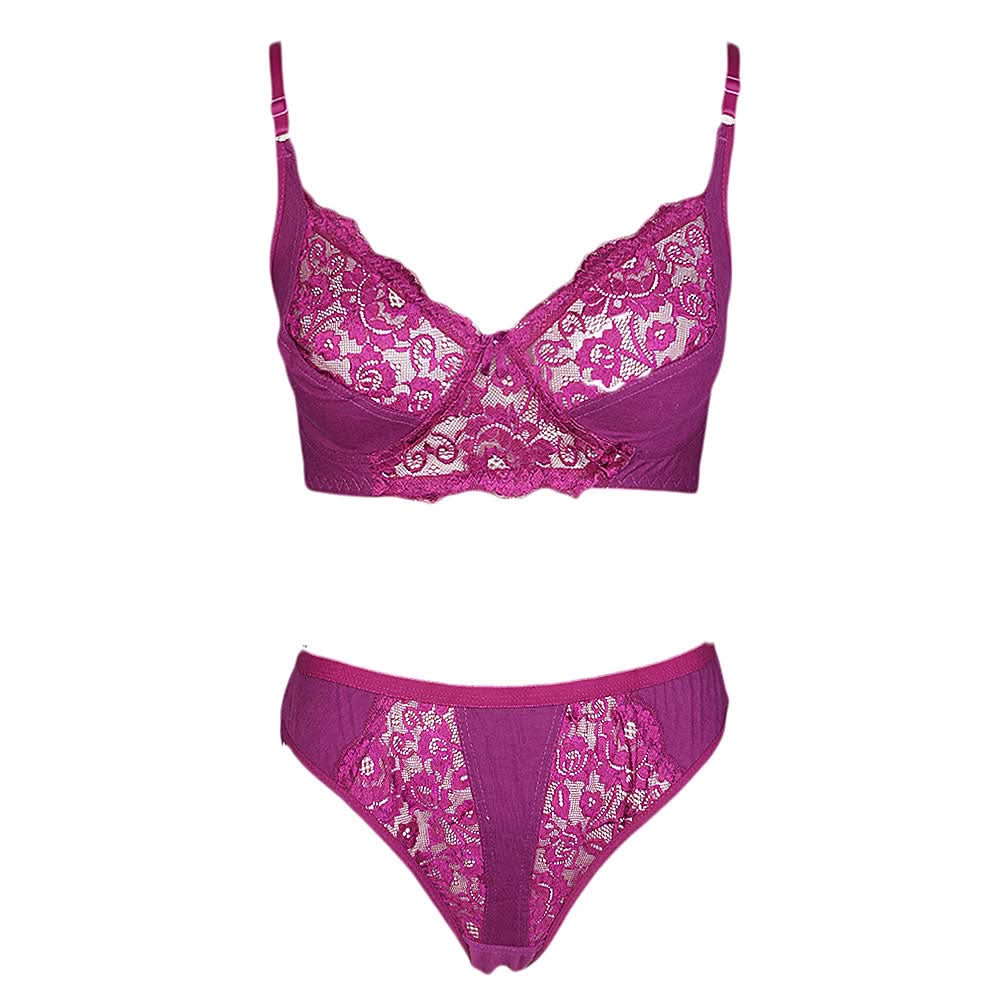 Women's Bra & Panty Set - Purple, Women, Bra And Panty Sets, Chase Value, Chase Value