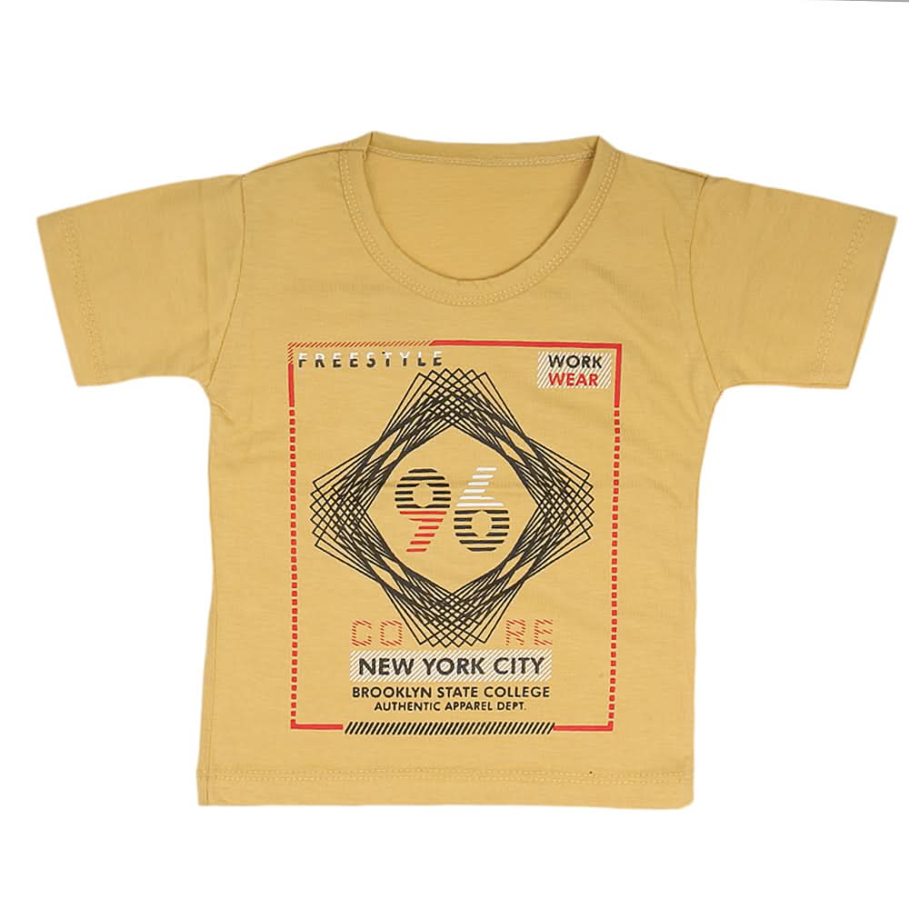 Boys Half Sleeves T-Shirt 14-24 - Mustard, Kids, Boys T-Shirts, Chase Value, Chase Value