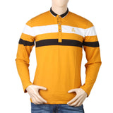 Men's Full Sleeves Sherwani Collor T-Shirt - Mustard, Men, T-Shirts And Polos, Chase Value, Chase Value