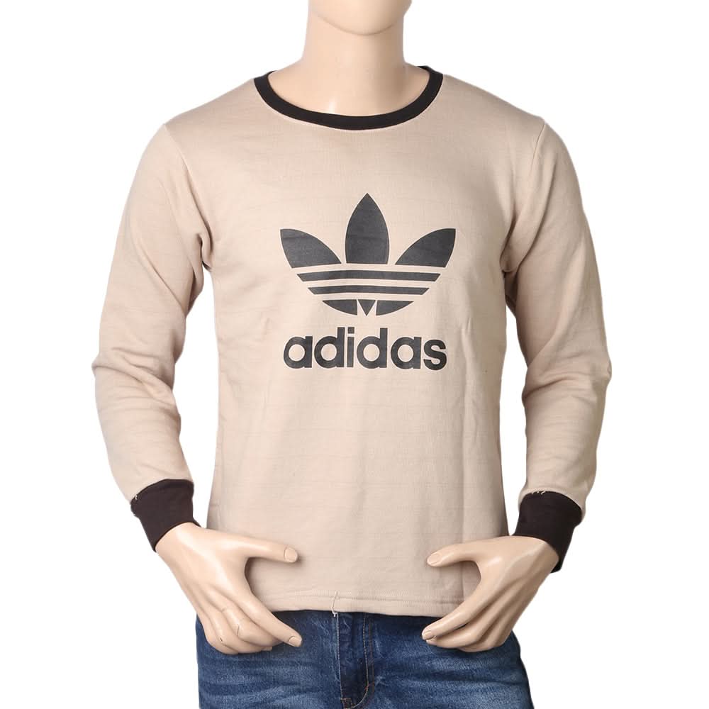 Men's Full Sleeves Printed T-Shirt - Beige, Men, T-Shirts And Polos, Chase Value, Chase Value